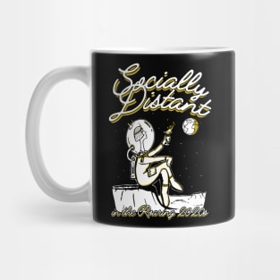 Socially Distant in the Roaring 2020s (Flapper on the moon) Mug